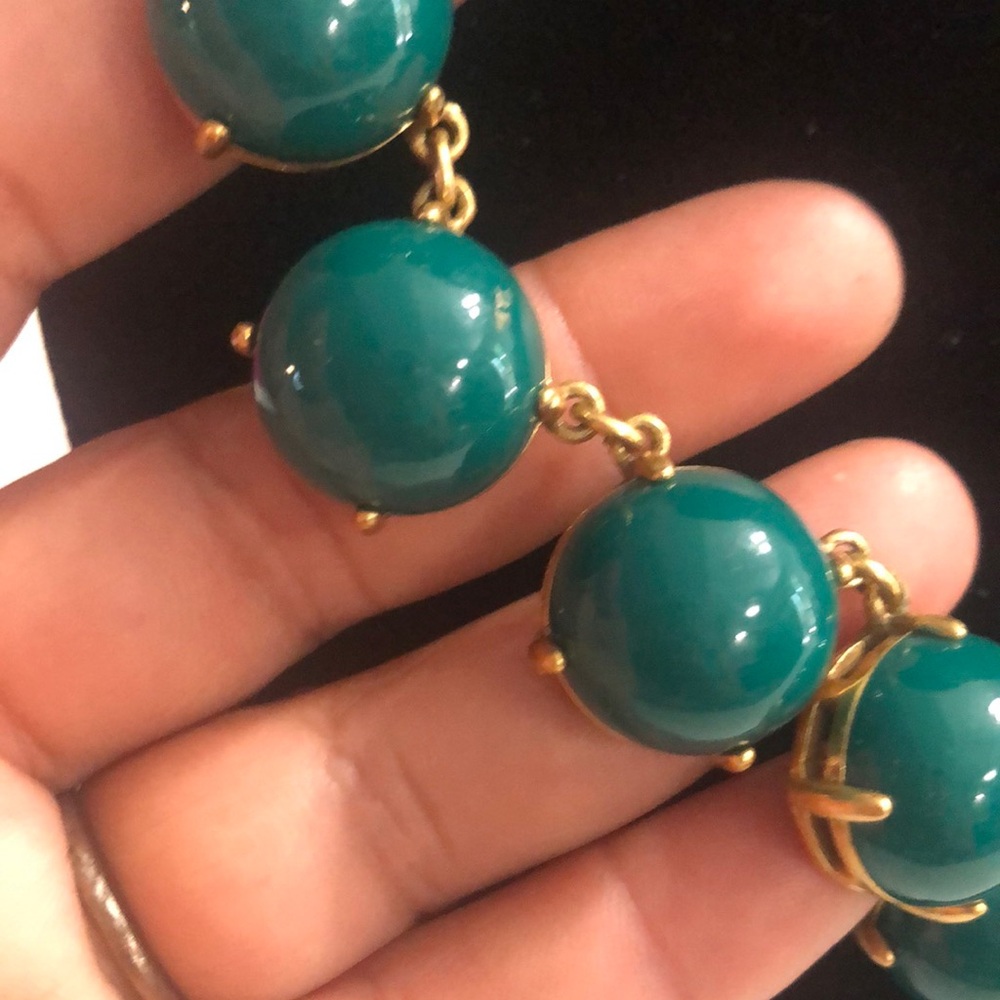 J. Crew Green and Gold Statement Necklace - Picture 2 of 7